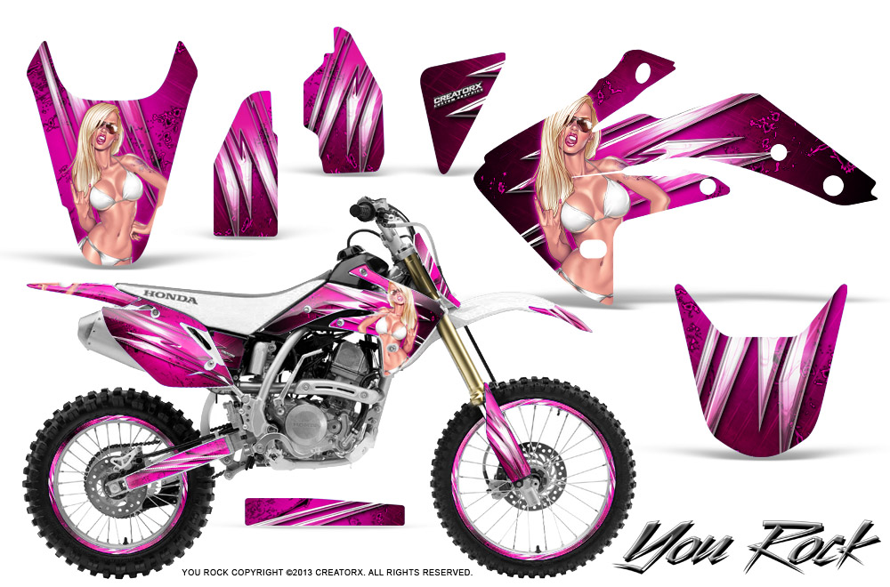 Honda CRF150R 07-10 Graphics Kit You Rock Pink NP Rims